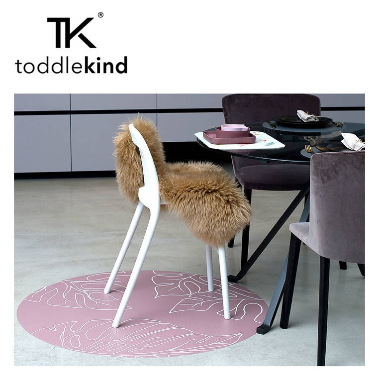 Toddlekind TODDLEKIND Mata ochronna podłogowa okrągła Clean Wean Mat Jungle Nude Pink solution-bc-6961-0