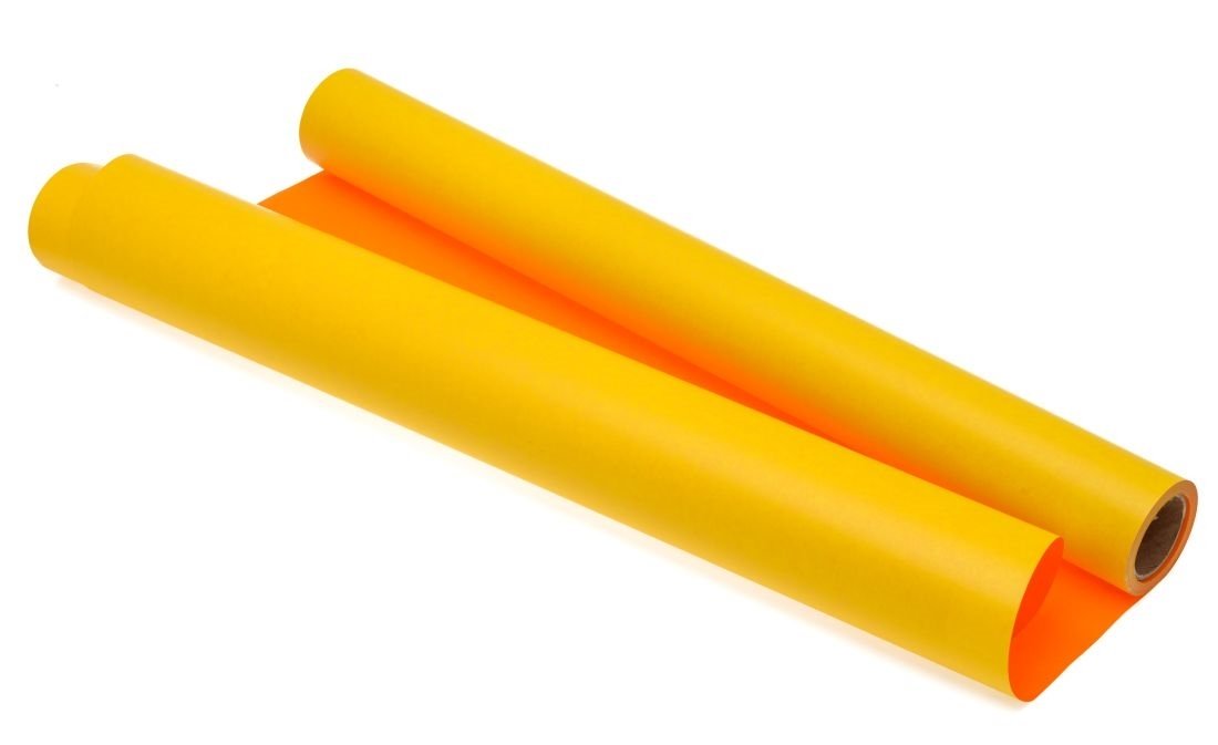 Papier pakowy kraft żółto-pomarańczowy, 70cm-25m, 60g
