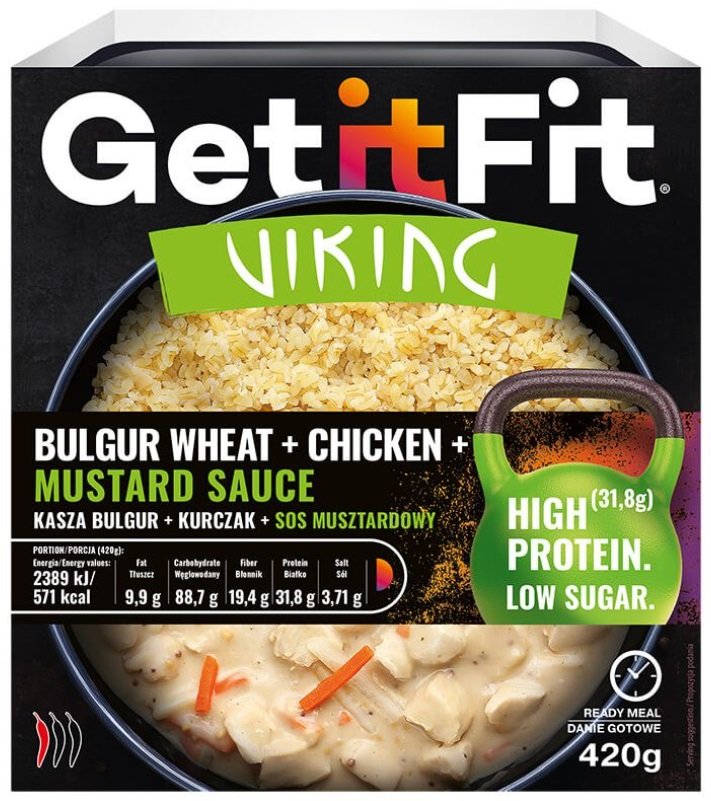 Kasza bulgur z kurczakiem i z sosem musztardowym 420 g GetItFit M00-291D-40864