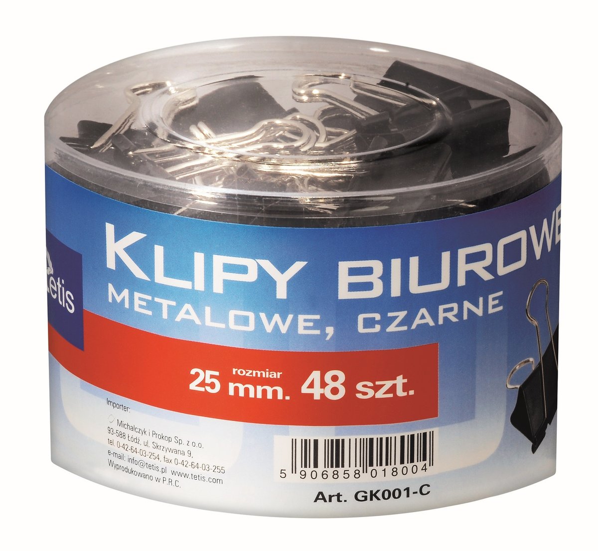 Tetis Klip biurowy 25mm op48 tuba.