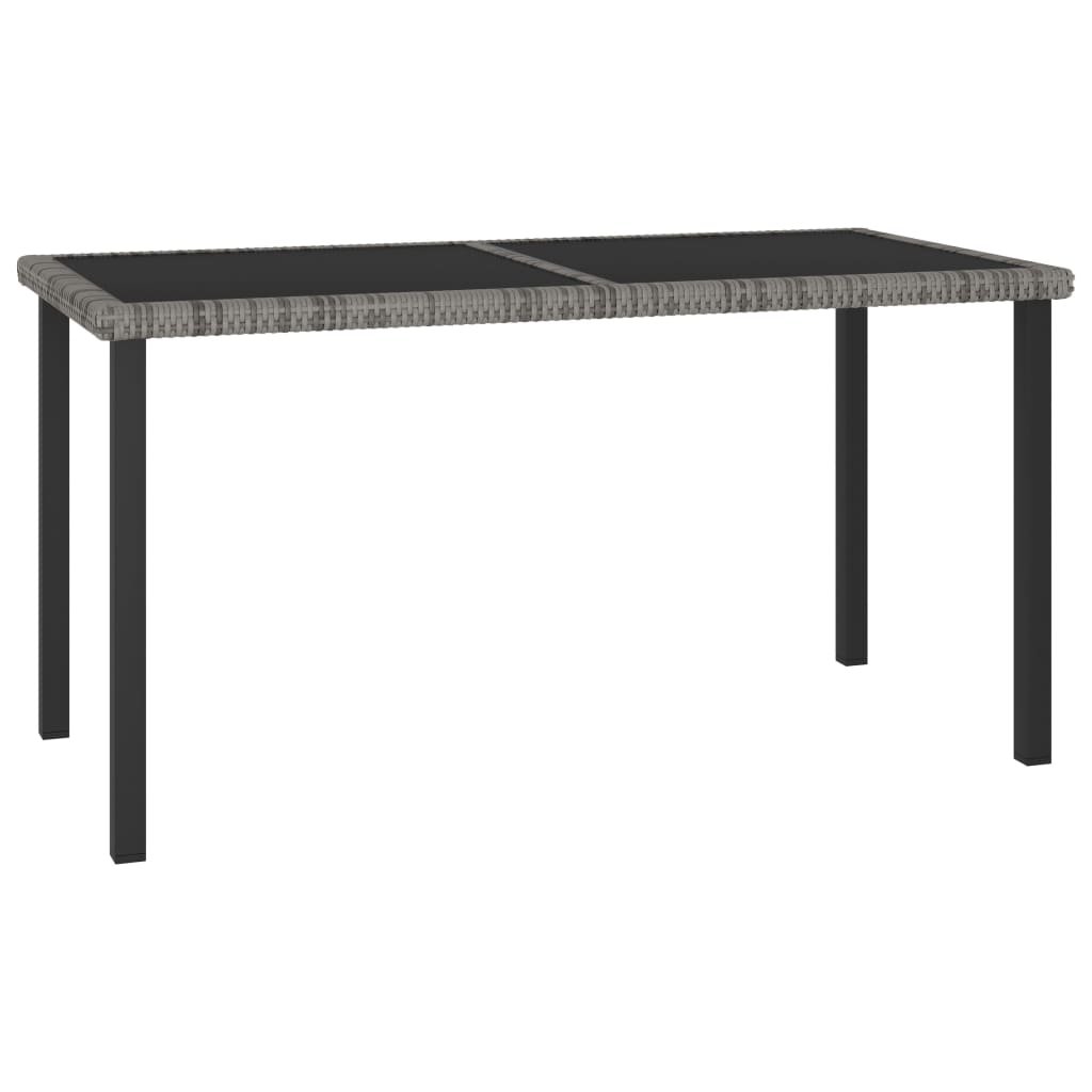 vidaXL Stół ogrodowy, jadalniany, szary, 140x70x73 cm, rattan PE