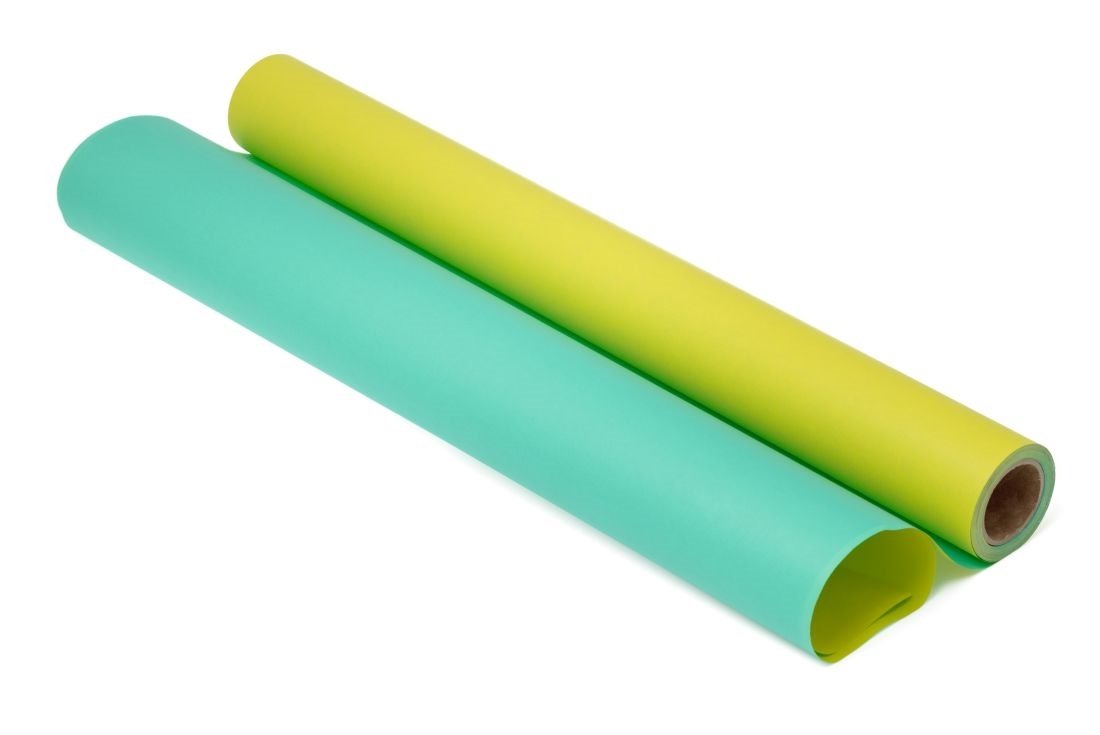 Papier pakowy kraft zielono-żółty, 70cm-25m, 60g