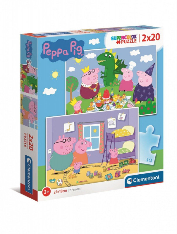 Clementoni Puzzle 2x20 Super Kolor Peppa Pig -