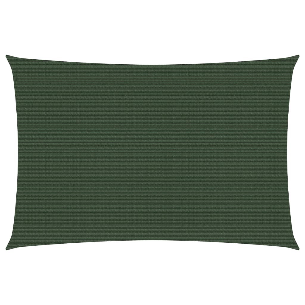 vidaXL Żagiel przeciwsłoneczny, 160 g/m, ciemnozielony, 3x4,5 m, HDPE vidaXL