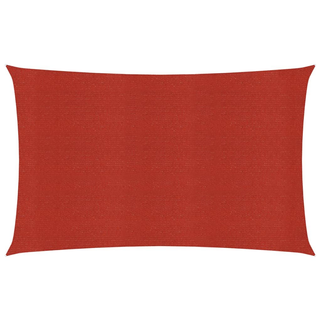 vidaXL Żagiel przeciwsłoneczny, 160 g/m, czerwony, 3x5 m, HDPE vidaXL