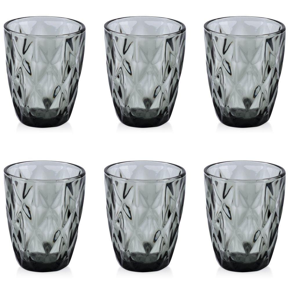 Komplet 6 szarych szklanek 250ml