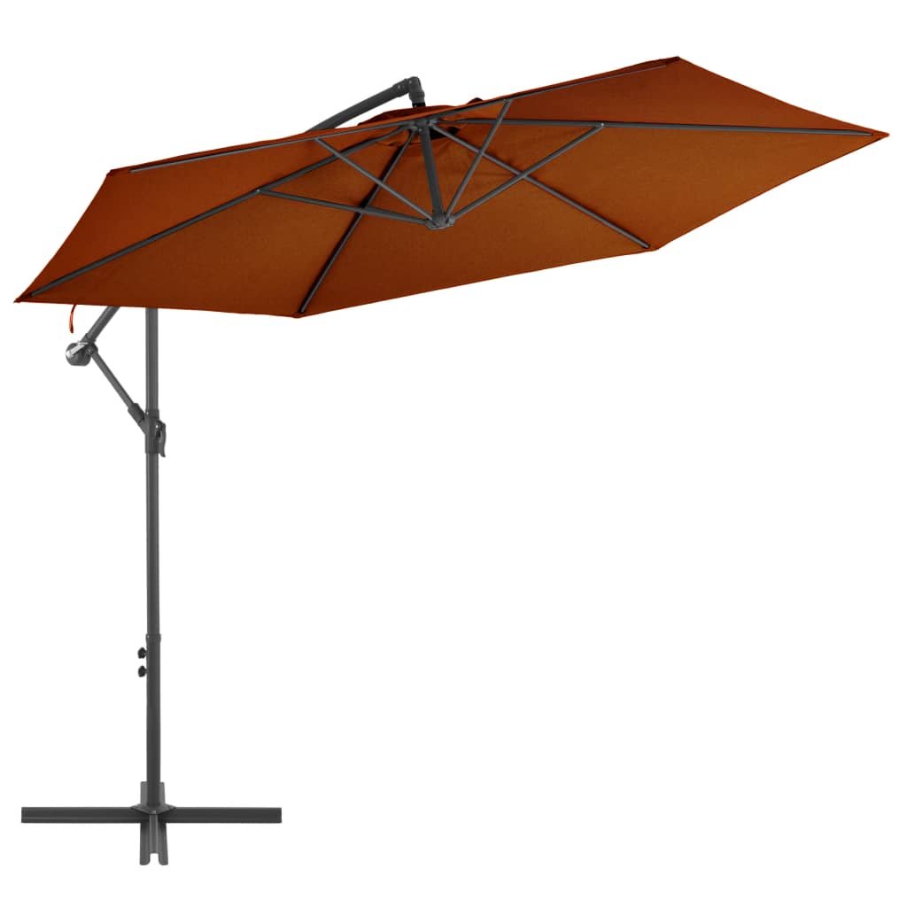 vidaXL Wiszący parasol ze słupkiem aluminiowym, terakotowy, 300 cm vidaXL