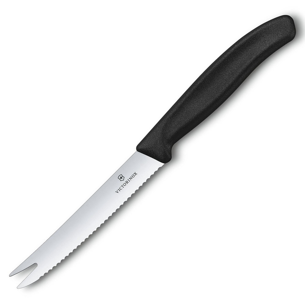 Victorinox SZWAJCARIA Nóż kuchenny ząbkowane ostrze do sera 11 cm,czarny + darmowy zwrot (6.7863) 6.7863