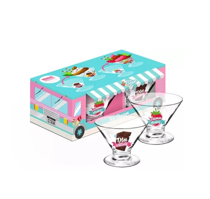Ice Cream zestaw 2 pucharków do lodów 250ml