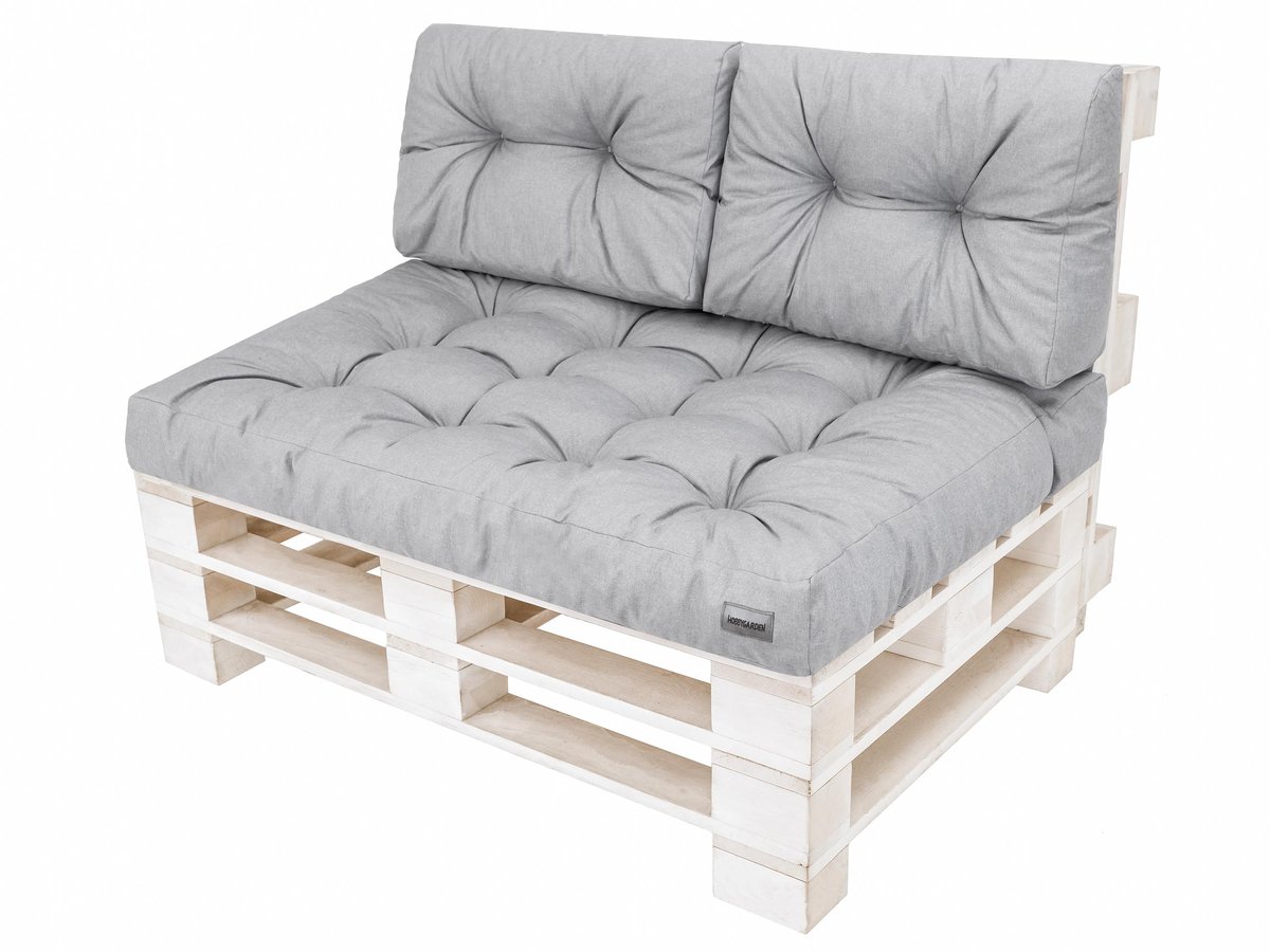 Zestaw poduszek na meble z palet, Leo, Popiel Ekolen, 3 elementy, 120x80 cm