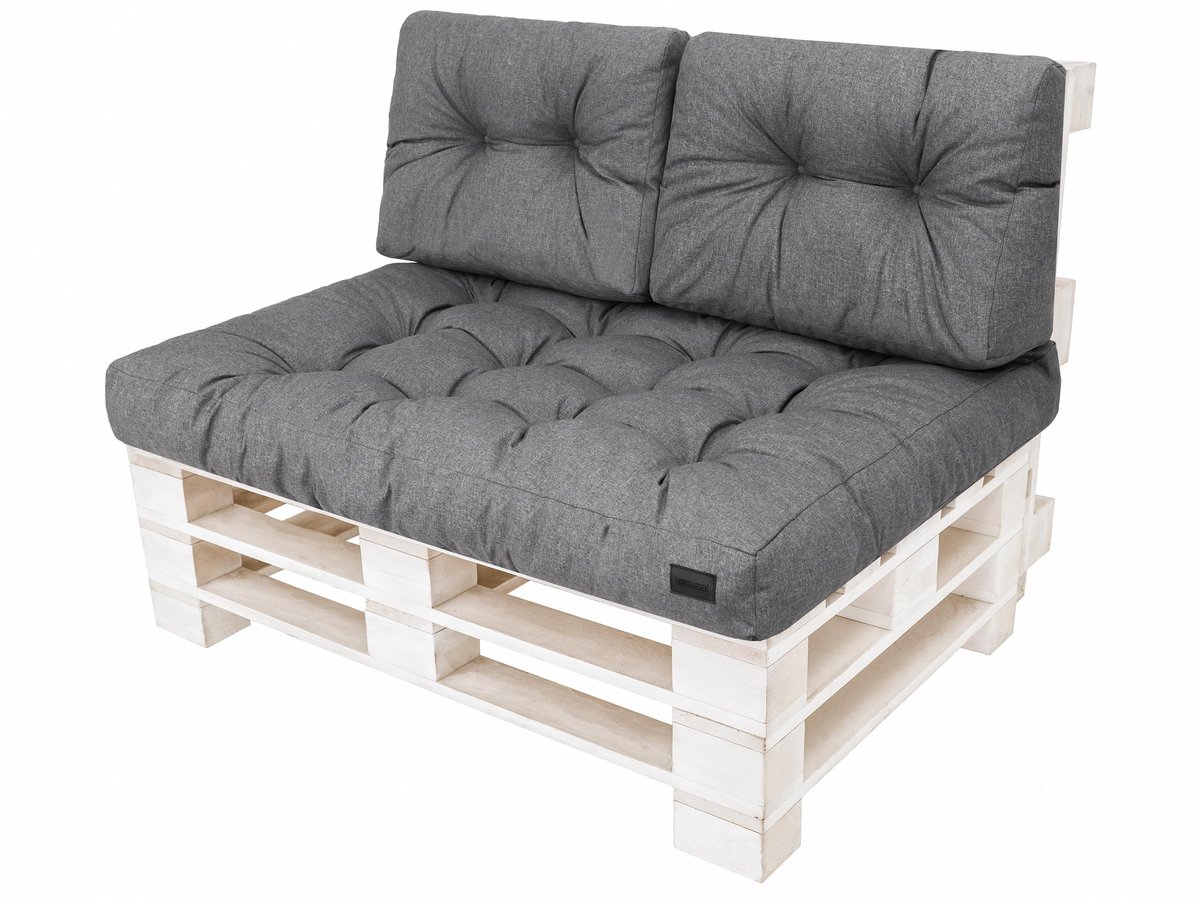 Zestaw poduszek na meble z palet, Leo, Grafit Ekolen, 3 elementy, 120x80 cm