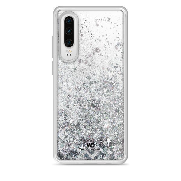 Hama White Diamonds Sparkle Case Huawei P30 Srebrne Gwiazdki