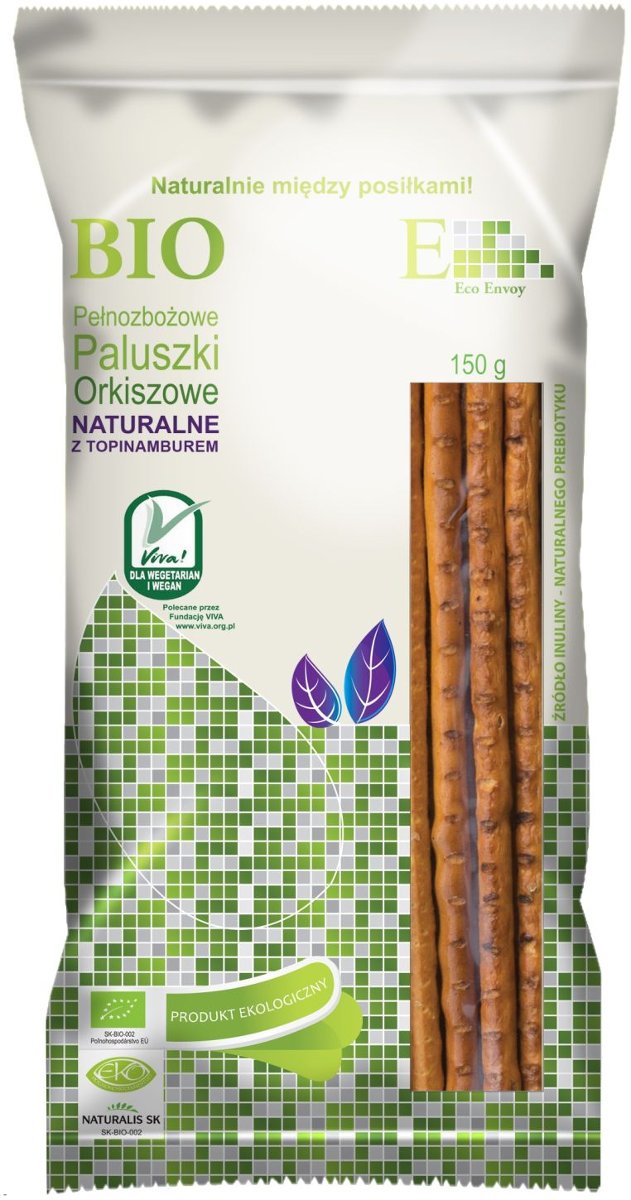 Envoy PALUSZKI BIO - PALUSZKI ORKISZOWE PEŁNOZIARNISTE NATURALNE Z TOPINAMBUREM BIO 150g -
