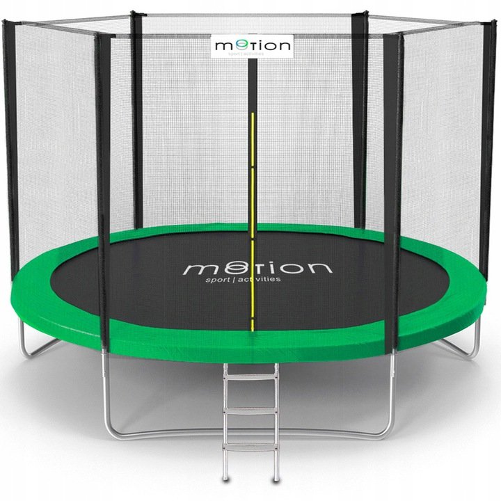 Motion, Trampolina ogrodowa z siatką zewnętrzną i drabinką, 10 FT/305 cm