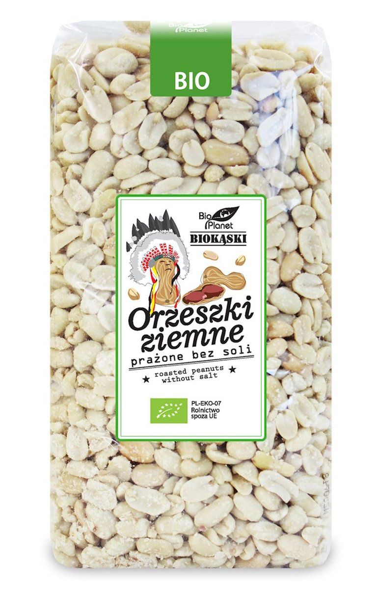 Bio Planet ORZESZKI ZIEMNE PRAŻONE BEZ SOLI BIO 1 kg