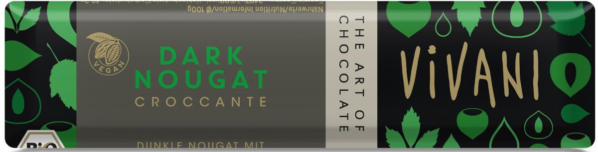 Vivani BATON CROCCANTE CZEKOLADA GORZKA NUGATOWA BIO 35 g-