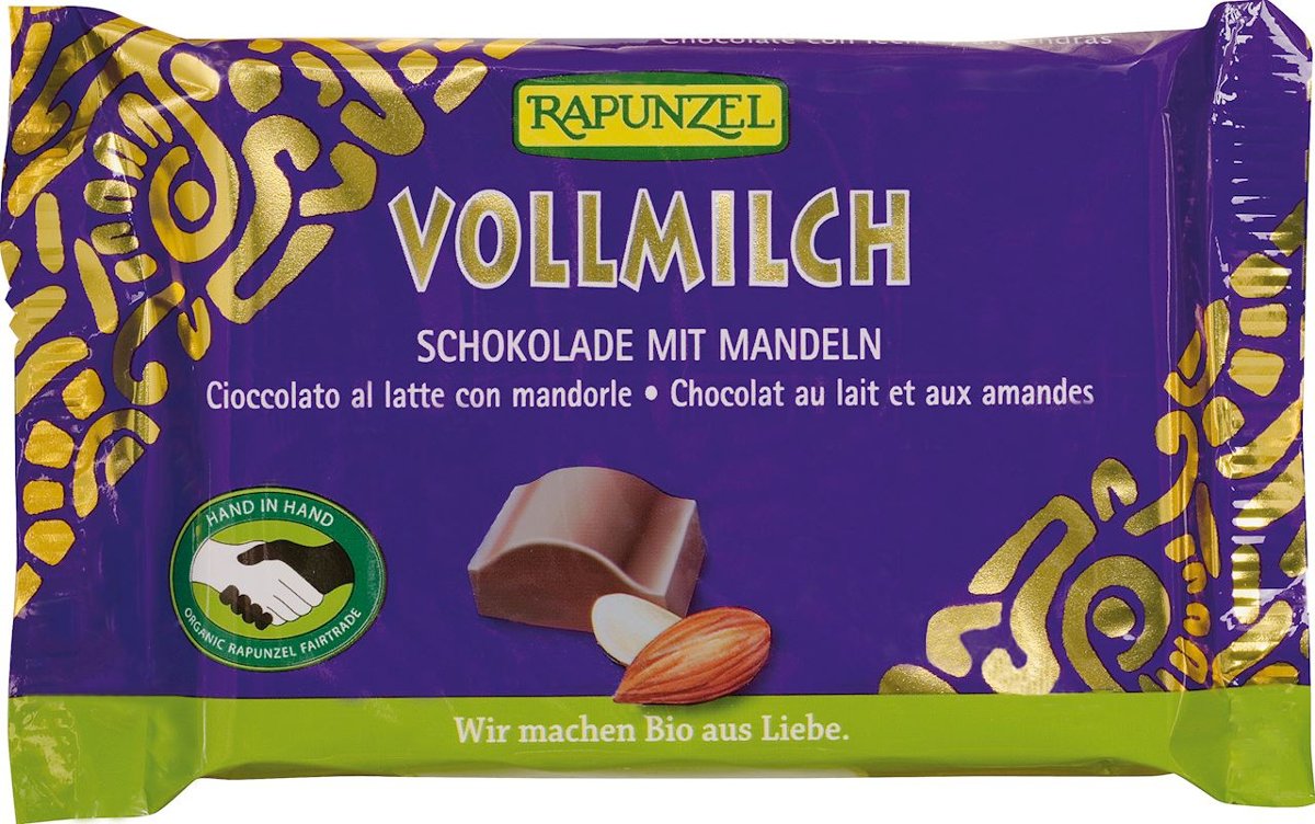 Rapunzel CZEKOLADA MLECZNA Z MIGDAŁAMI BIO 100 g