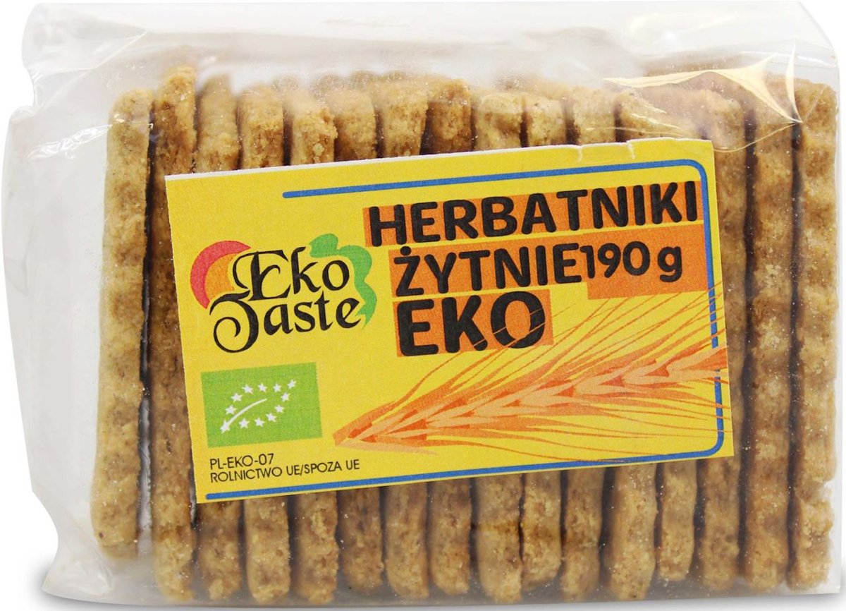 Eko Taste HERBATNIKI WEGAŃSKIE ŻYTNIE BIO 190 g - TAST)