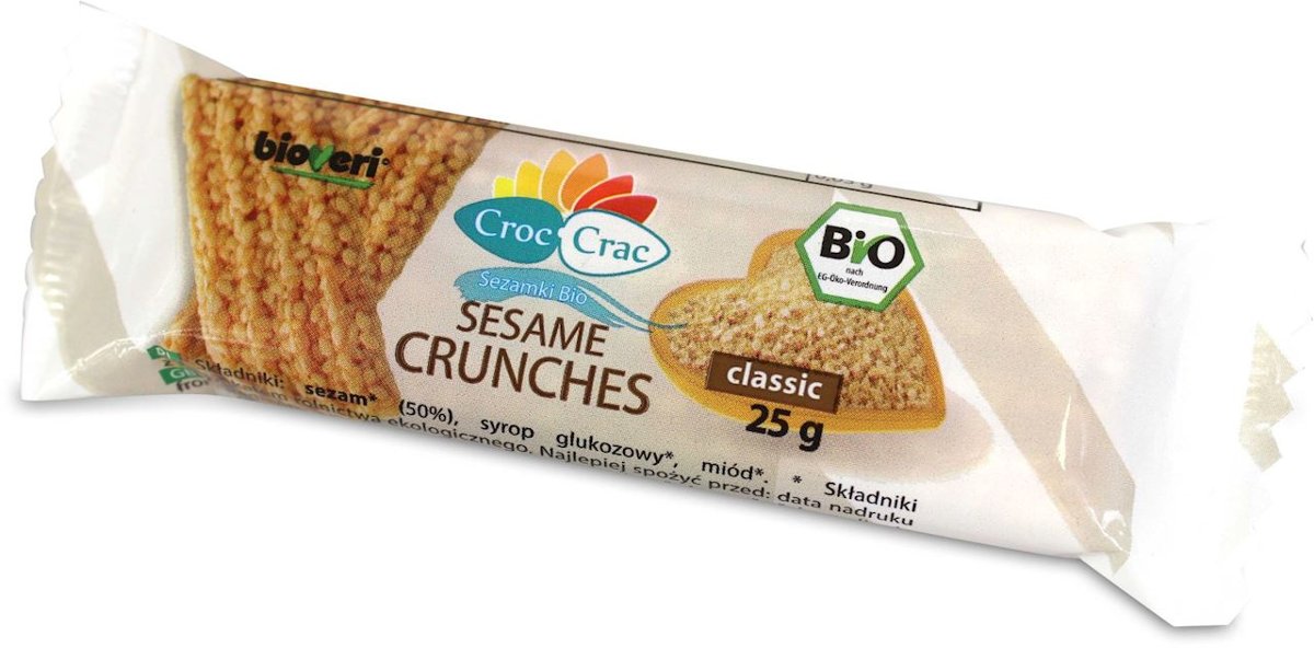 BioVeri SEZAMKI Z DODATKIEM MIODU BIO 25 g - CROC-CRAC