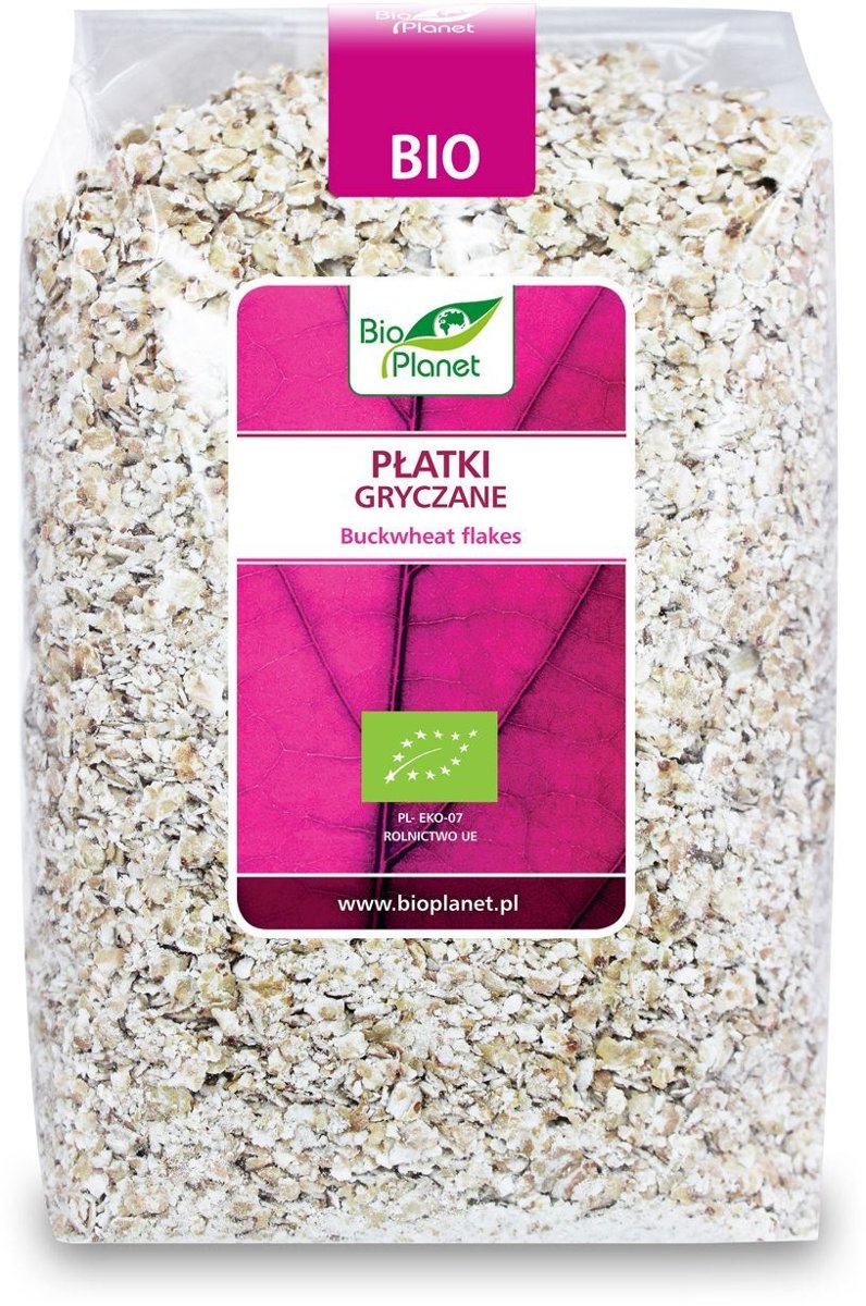 Bio Planet SERIA RÓŻOWA (płatki, otręby, musli) PŁATKI GRYCZANE BIO 600 g - BI