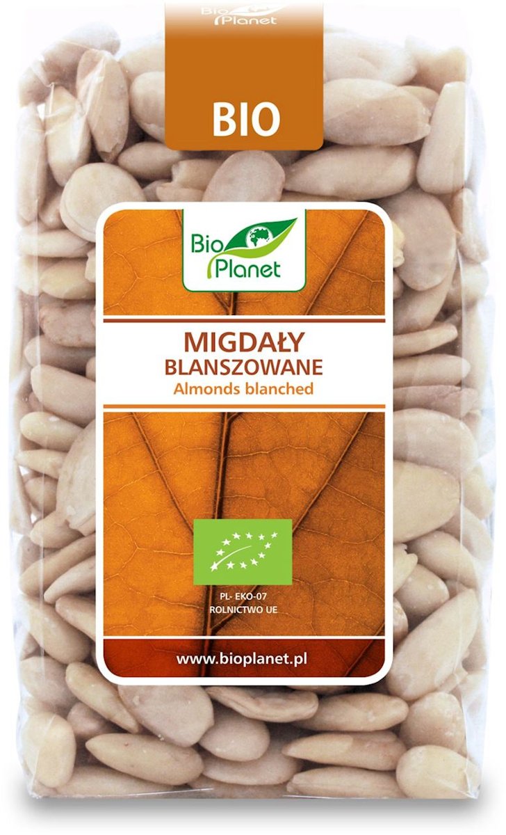 Bio Planet SERIA BRĄZOWA (orzechy i pestki) MIGDAŁY BLANSZOWANE BIO 350 g - BI