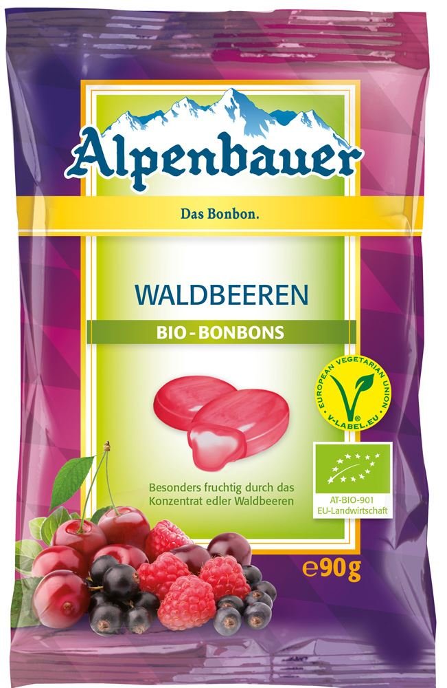 Alpenbauer Cukierki z nadzieniem o smaku owoców leśnych VEGAN BIO 90 g - ALPENBAUER 48E3-178D1