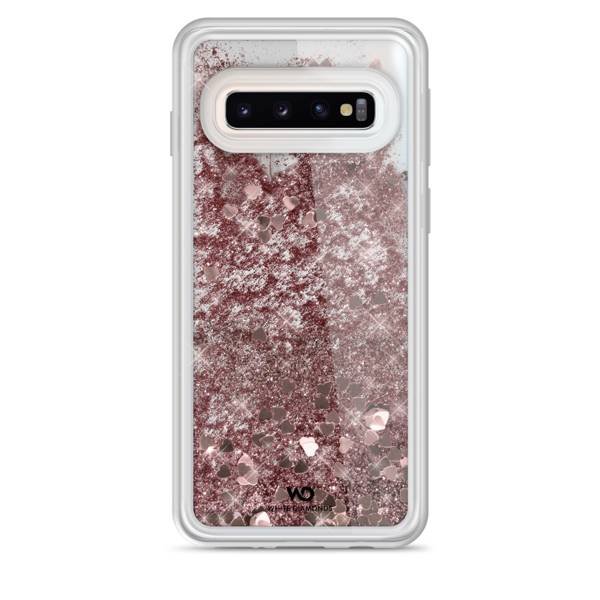 Hama White Diamonds Sparkle Case Samsung Galaxy S10 Różowo-Złote Serca