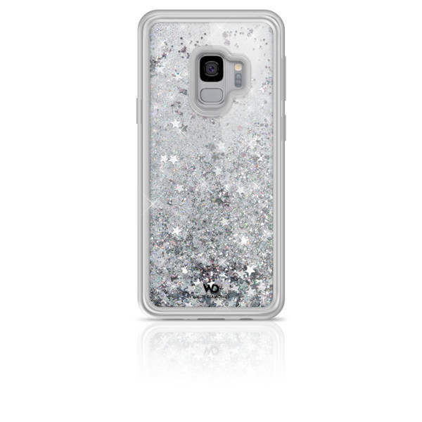 Hama White Diamonds Sparkle Case Samsun Galaxy S9 Srebrne Gwiazdki