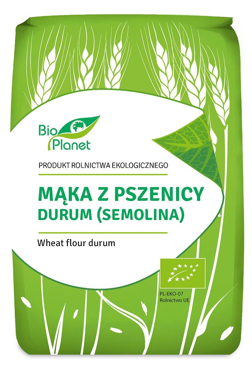 Bio Planet SERIA MĄKI I SKROBIE MĄKA Z PSZENICY DURUM (SEMOLINA) BIO 1 kg -