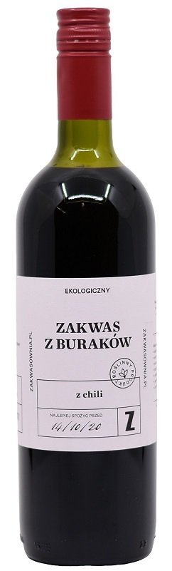 ZAKWASOWNIA (zakwasy, kimchi, kombucha) ZAKWAS Z BURAKÓW Z CHILI BEZGLUTENOWY BIO 700 ml - ZAKWASOWNIA BP-5907739367488