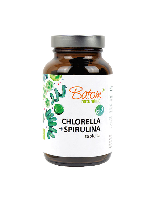 CHLORELLA + SPIRULINA TABLETKI BIO 150 g (1 TABLETKA = 200 mg)  BATOM