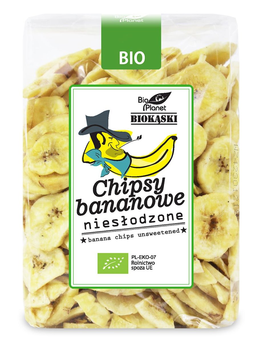 Bio Planet CHIPSY BANANOWE NIESŁODZONE BIO 350 g -