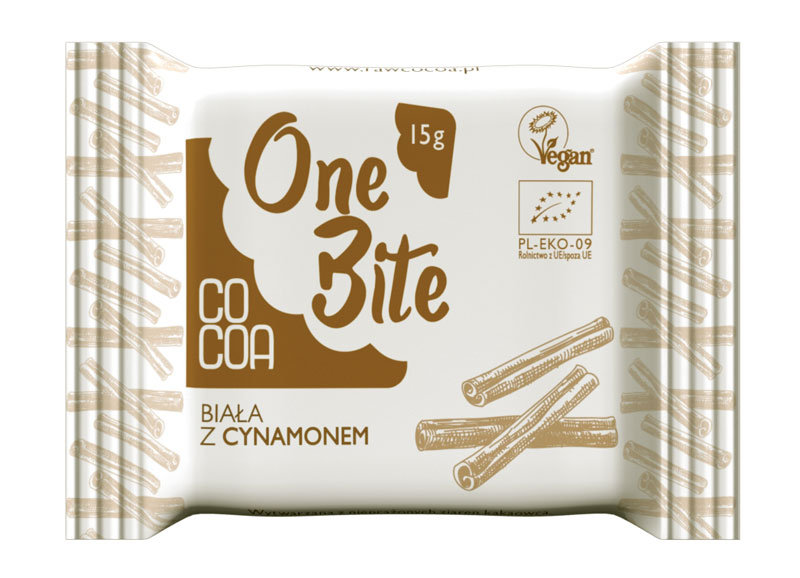 Cocoa ONE BITE TABLICZKA BIAŁA Z CYNAMONEM BIO 15 g -