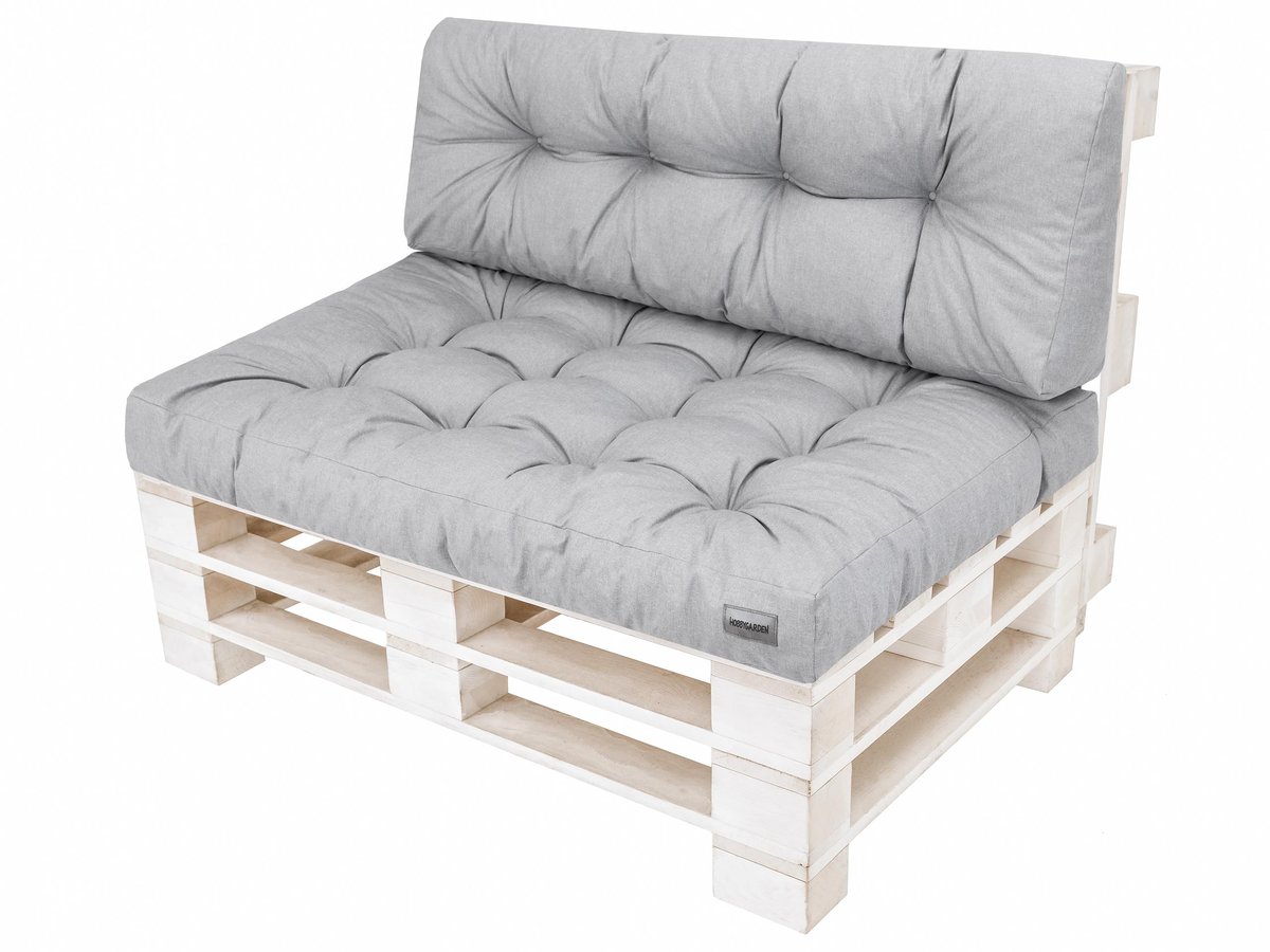 Zestaw poduszek na meble z palet, Leo, Popiel Ekolen, 2 elementy, 120x80 cm