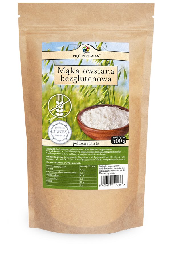 Pięć Przemian Mąka owsiana bezglutenowa BIO 500g 000-A142-86988