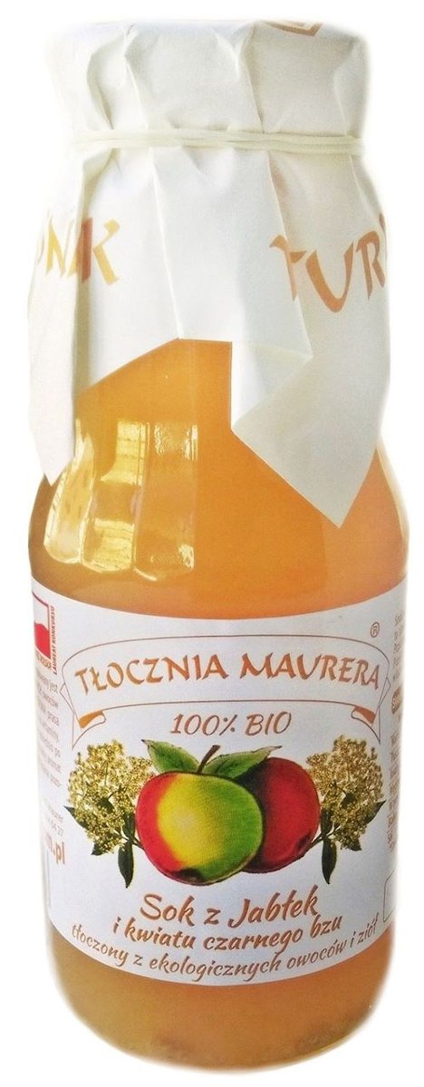 TŁOCZNIA MAURERA SOK JABŁKOWY Z KWIATEM CZARNEGO BZU BIO 300 ml - TŁOCZNIA MAURERA