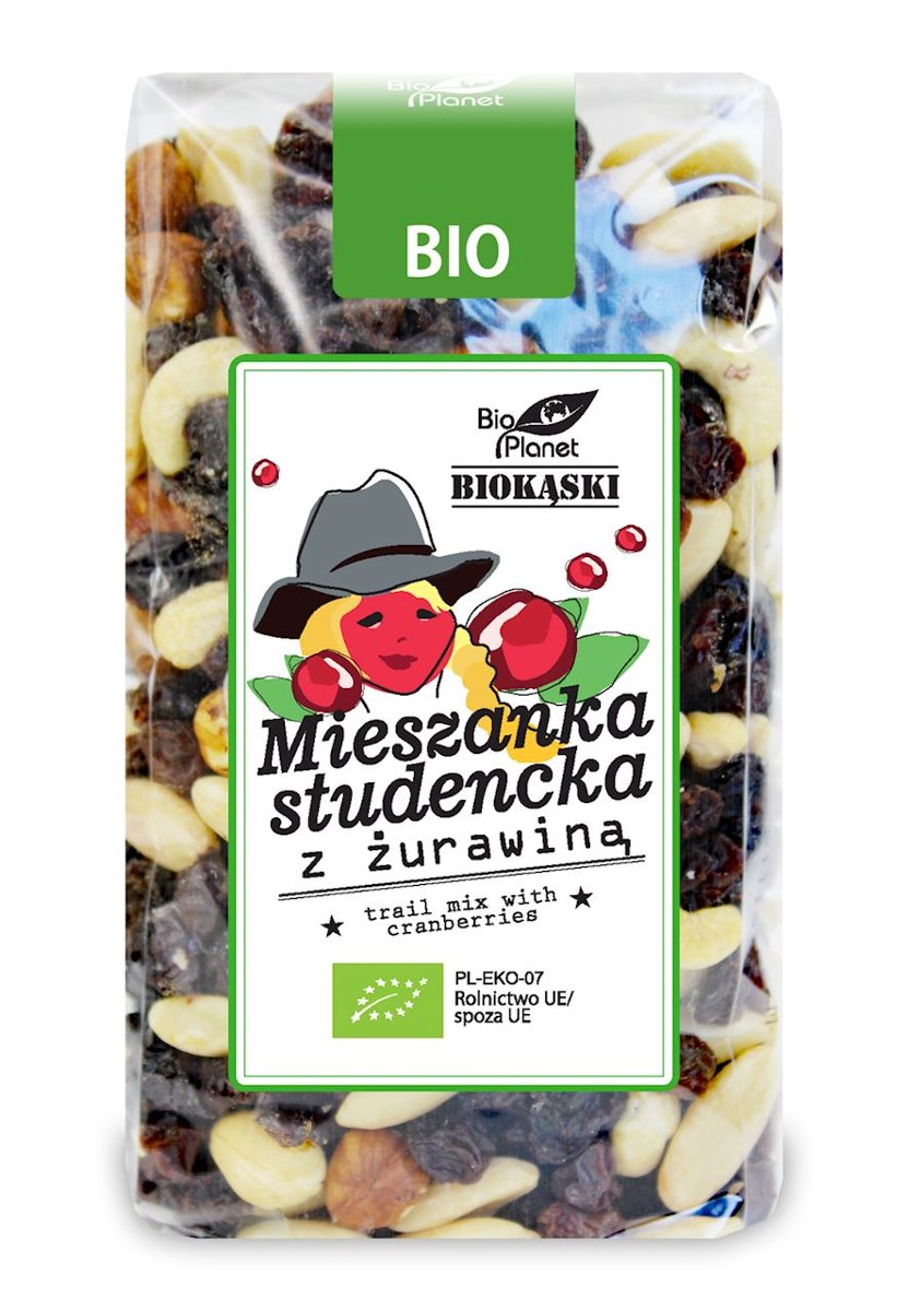 Bio Planet seria BIOKĄSKI MIESZANKA STUDENCKA Z ŻURAWINĄ BIO 400 g - bioplanet-326