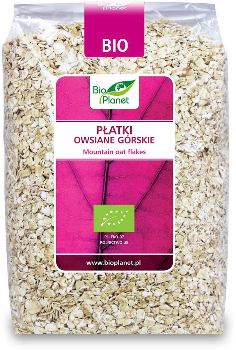 Bio Planet SERIA RÓŻOWA (płatki, otręby, musli) PŁATKI OWSIANE GÓRSKIE BIO 600