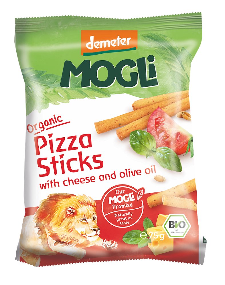 Mogli PALUSZKI O SMAKU PIZZY Z SEREM I OLIWĄ Z OLIWEK BIO 75 g -