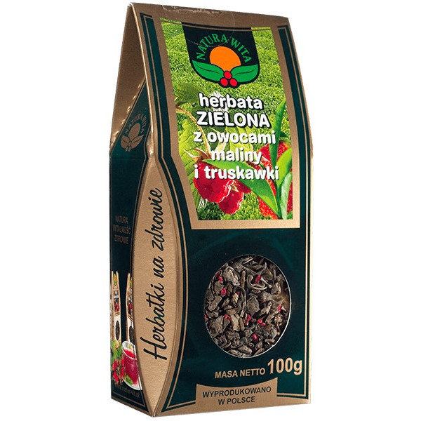 NATURA-WITA NATURA-WITA herbata zielona z ow. maliny i truskawki PUDEŁKO 100g 34NATHZIOM