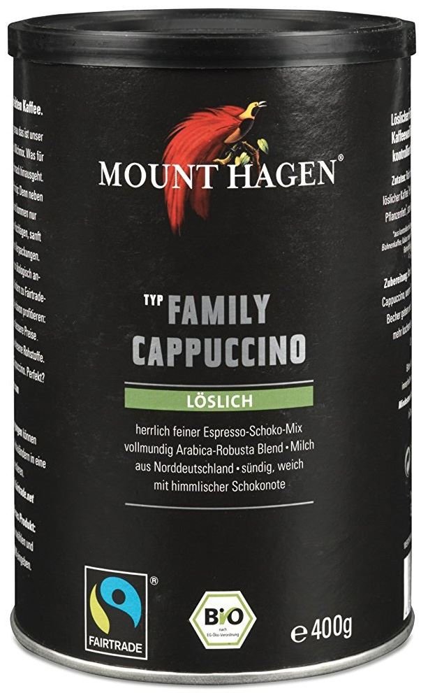 Mount Hagen KAWA CAPPUCCINO FAMILY FAIR TRADE BIO 400 g -
