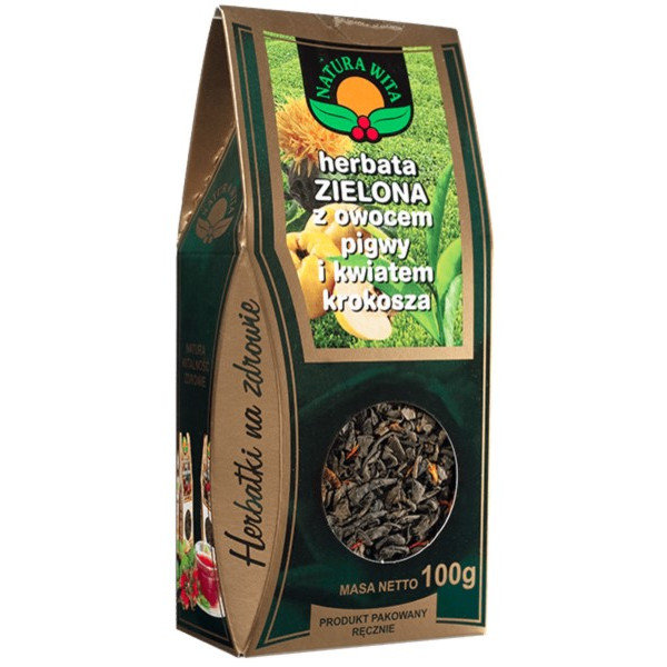 NATURA-WITA NATURA-WITA herbata zielona z owocem pigwy i kwiatem krokosza 100g PUDEŁKO 34NATHZIOP