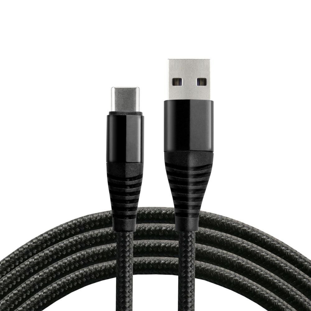 everActive Kabel przewód pleciony USB USB-C Typ-C everActive CBB-1CHB 100cm z obsługą szybkiego ładowania do 5A czarny CBB-1CHB