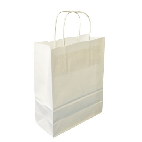 Torba papierowa, biała, 18x8x22,5 cm