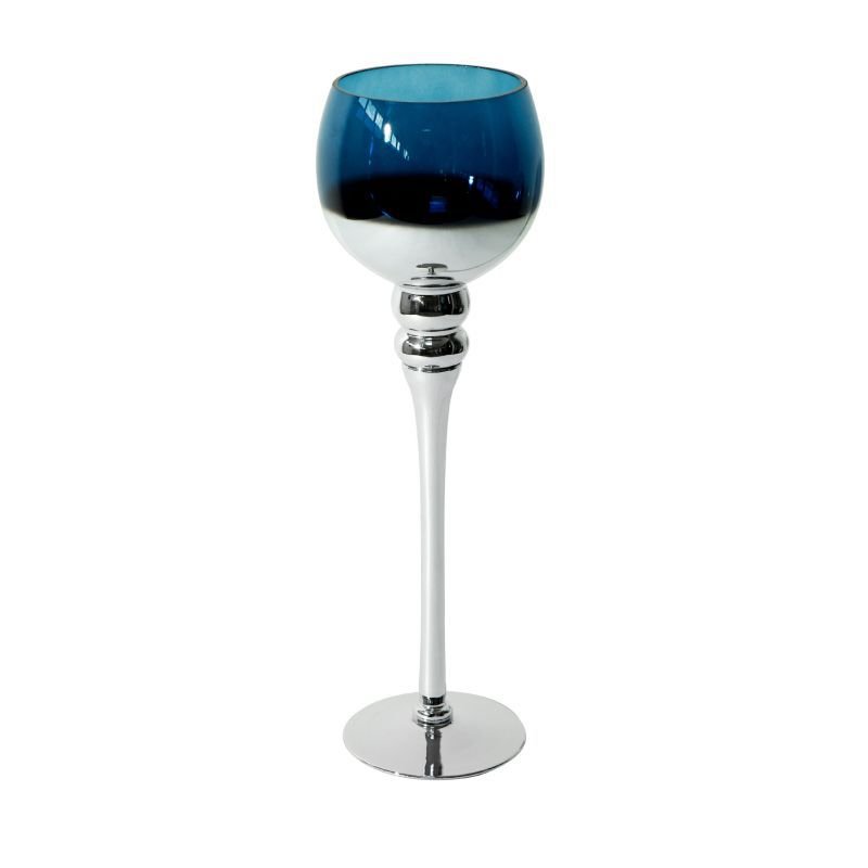 Świecznik szklany CLOE 12X40 granatowy