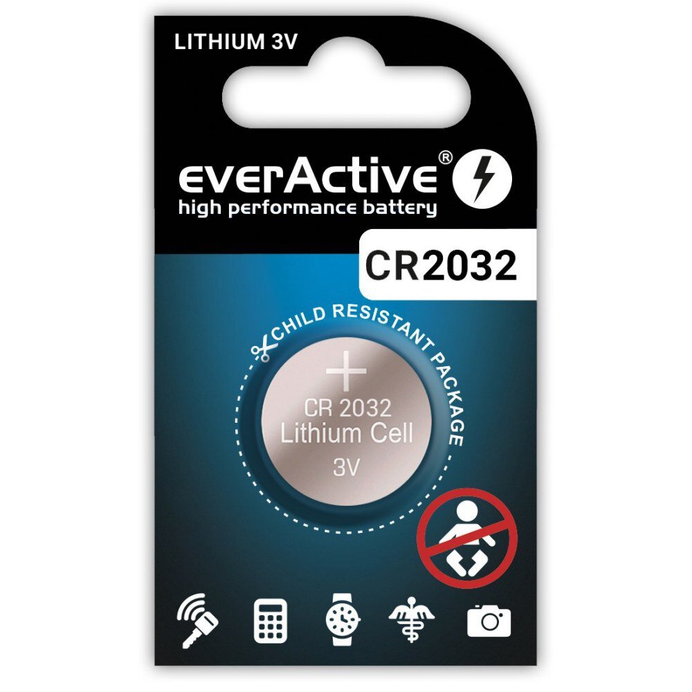 1 x bateria litowa mini everActive CR2032