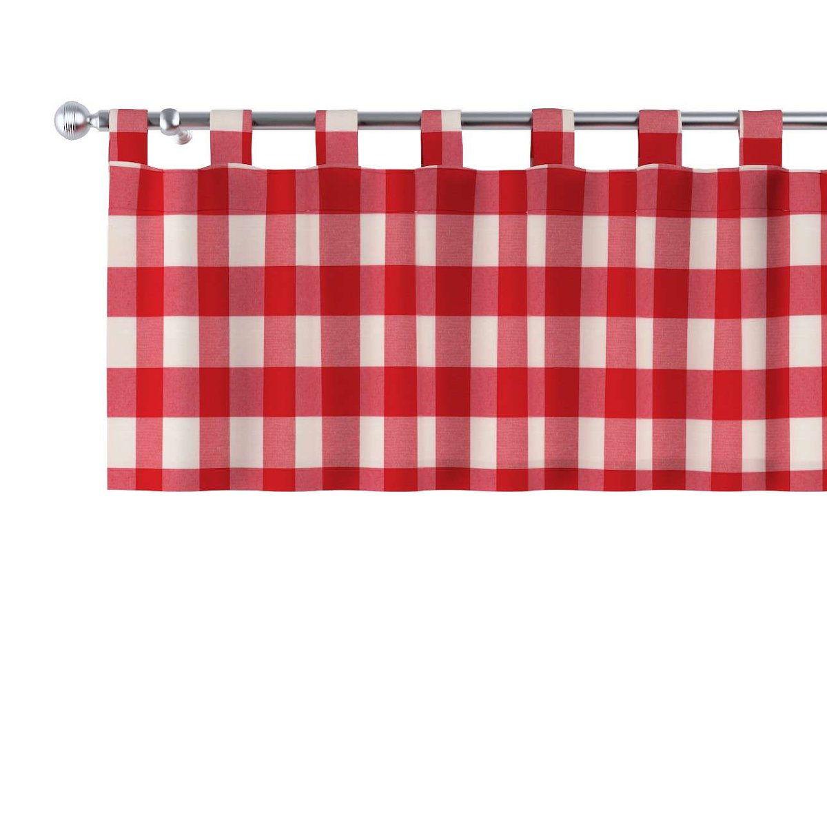 Dekoria Lambrekin na szelkach czerwono biała krata 5,5x5,5cm) 390 × 40 cm Quadro 1358-136-18