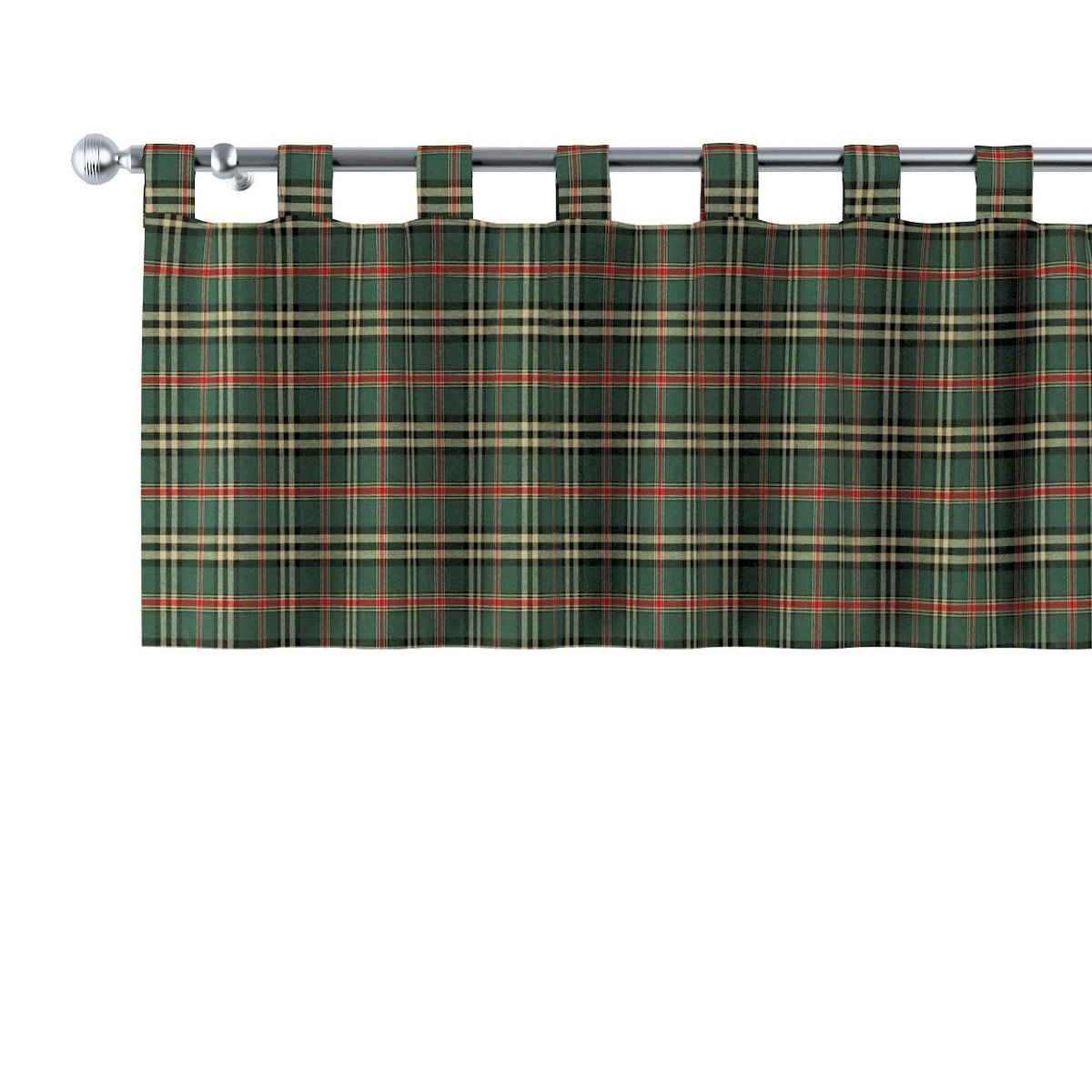 Dekoria Lambrekin na szelkach zielono czerwona kratka 390 × 40 cm Bristol 1358-142-69