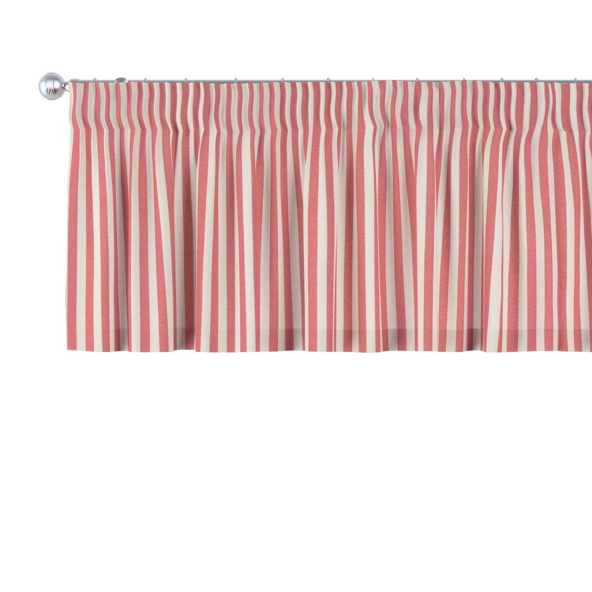 Dekoria Lambrekin na taśmie marszczącej czerwono białe pasy 1,5cm) 260 × 40 cm Quadro 396-136-17