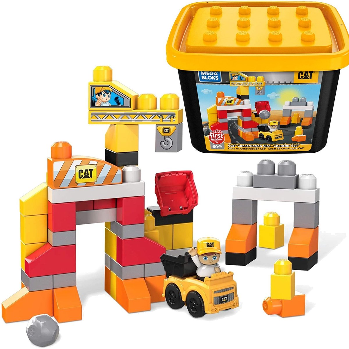 Mega Blocks Klocki Plac Budowy Cat 60 elementów
